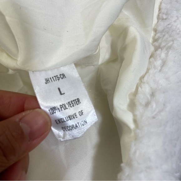 NWT THML WOMEN Fleece Jacket Size L Color White/Neon - Picture 10 of 13